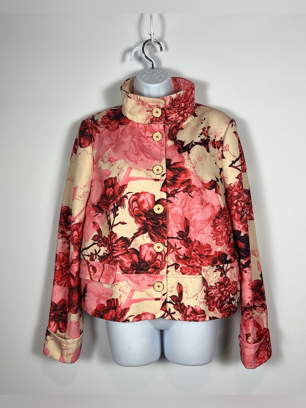 Ted Baker London Vibrant Floral Cropped Blazer Jacket Women’s Size Small